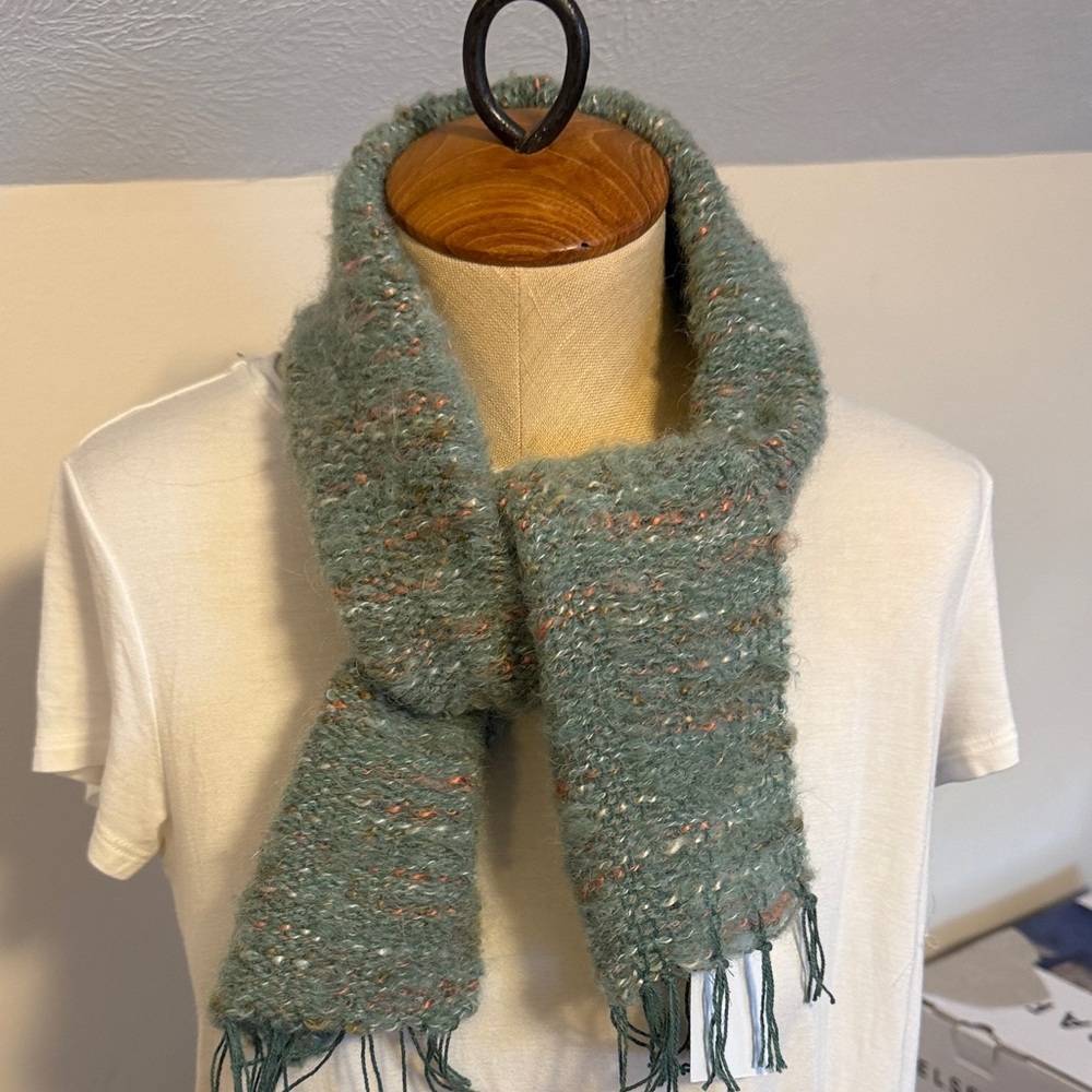 Handwoven mohair wool scarf
